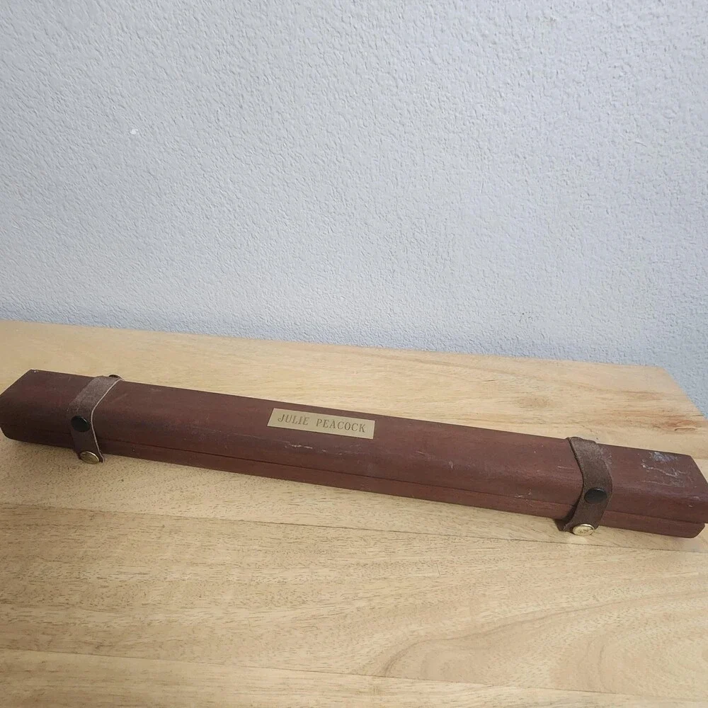 Hall Crystal Flute In G Clear Open Hole Fife Wood Case Hand Painted Floral USA